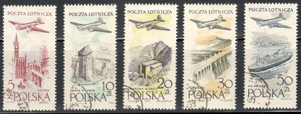 Polska 1958 - FI 935-939 (kompletna seria, kasowane)