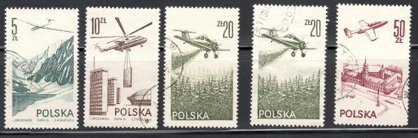 Polska 1976-1978 - FI 2290, 2291, 2337(I), 2337(II), 2393(I) (kasowane)