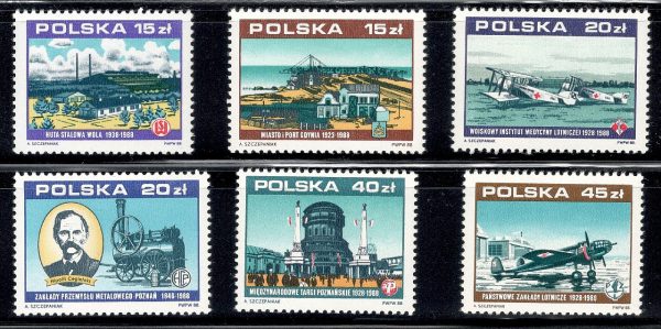 Polska 1988 - FI 3010, 3014, 3019, 3029, 3033, 3035 (kompletna seria, czyste, mint**)